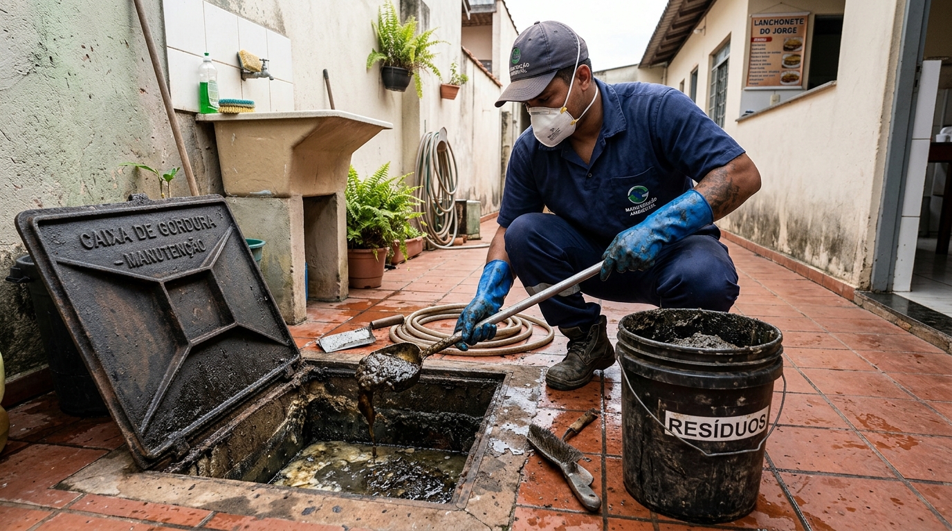 Remoção de lodo de caixa de gordura em Vila Velha-ES